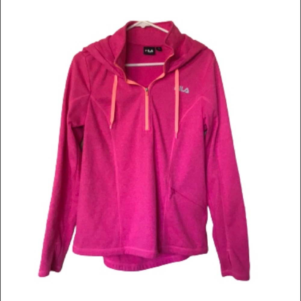 Pink Fila Quarter-Zip Hoodie Size M